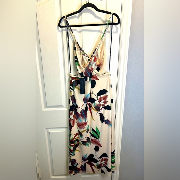 🌴NWT “Rachel Roy” White Vine Print Maxi Sundress w/ Waist Cutouts Size XL - Picture 5 of 17